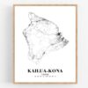 Eleville Unframed Kailua-Kona Hawaii City View Abstract Road Modern Map Art Print Poster Wall Office Home Decor Minimalist Line Art Hometown wgn358 - Image 4