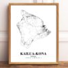 Eleville Unframed Kailua-Kona Hawaii City View Abstract Road Modern Map Art Print Poster Wall Office Home Decor Minimalist Line Art Hometown wgn358 - Image 2