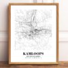 Eleville Unframed Kamloops British Columbia City View Abstract Road Modern Map Art Print Poster Wall Office Home Decor Minimalist Line Art Hometown wgn359 - Image 2