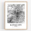 Eleville Unframed Kansas City Kansas City View Abstract Road Modern Map Art Print Poster Wall Office Home Decor Minimalist Line Art Hometown wgn360 - Image 4