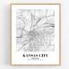 Eleville Unframed Kansas City Missouri City View Abstract Road Modern Map Art Print Poster Wall Office Home Decor Minimalist Line Art Hometown wgn361 - Image 4