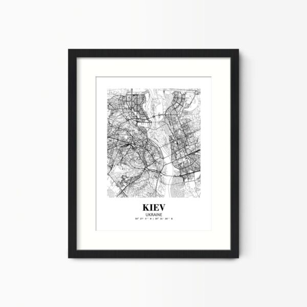 Eleville Unframed Kiev Ukraine City View Abstract Road Modern Map Art Print Poster Wall Office Home Decor Minimalist Line Art Hometown wgn363