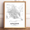 Eleville Unframed Kingston Jamaica City View Abstract Road Modern Map Art Print Poster Wall Office Home Decor Minimalist Line Art Hometown wgn364 - Image 2
