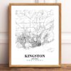 Eleville Unframed Kingston Ontario City View Abstract Road Modern Map Art Print Poster Wall Office Home Decor Minimalist Line Art Hometown wgn365 - Image 2