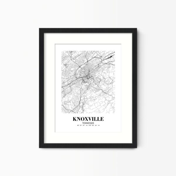 Eleville Unframed Knoxville Tennessee City View Abstract Road Modern Map Art Print Poster Wall Office Home Decor Minimalist Line Art Hometown wgn366