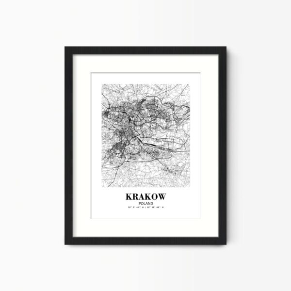 Eleville Unframed Krakow Poland City View Abstract Road Modern Map Art Print Poster Wall Office Home Decor Minimalist Line Art Hometown wgn367