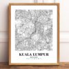 Eleville Unframed Kuala Lumpur Malaysia City View Abstract Road Modern Map Art Print Poster Wall Office Home Decor Minimalist Line Art Hometown wgn368 - Image 2