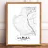 Eleville Unframed La Jolla California City View Abstract Road Modern Map Art Print Poster Wall Office Home Decor Minimalist Line Art Hometown wgn369 - Image 2