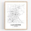 Eleville Unframed Lafayette Louisiana City View Abstract Road Modern Map Art Print Poster Wall Office Home Decor Minimalist Line Art Hometown wgn370 - Image 4