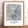 Eleville Unframed Las Vegas Nevada City View Abstract Road Modern Map Art Print Poster Wall Office Home Decor Minimalist Line Art Hometown wgn372 - Image 2