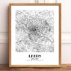 Eleville Unframed Leeds England City View Abstract Road Modern Map Art Print Poster Wall Office Home Decor Minimalist Line Art Hometown wgn373 - Image 2