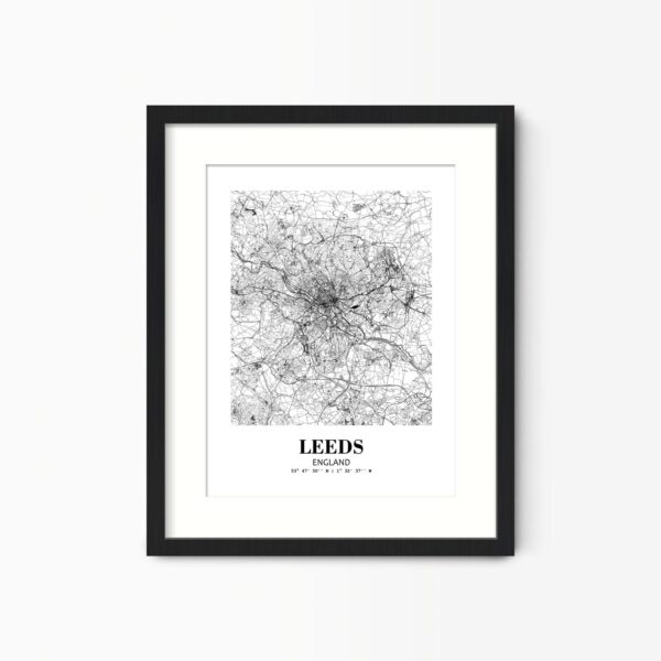 Eleville Unframed Leeds England City View Abstract Road Modern Map Art Print Poster Wall Office Home Decor Minimalist Line Art Hometown wgn373