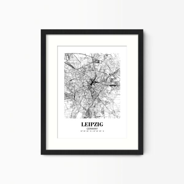 Eleville Unframed Leipzig Germany City View Abstract Road Modern Map Art Print Poster Wall Office Home Decor Minimalist Line Art Hometown wgn374