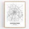 Eleville Unframed Lexington Kentucky City View Abstract Road Modern Map Art Print Poster Wall Office Home Decor Minimalist Line Art Hometown wgn376 - Image 4