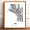 Eleville Unframed Lima Peru City View Abstract Road Modern Map Art Print Poster Wall Office Home Decor Minimalist Line Art Hometown wgn377 - Image 2