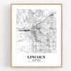 Eleville Unframed Lincoln Nebraska City View Abstract Road Modern Map Art Print Poster Wall Office Home Decor Minimalist Line Art Hometown wgn378 - Image 4