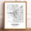 Eleville Unframed Lincoln Nebraska City View Abstract Road Modern Map Art Print Poster Wall Office Home Decor Minimalist Line Art Hometown wgn378 - Image 2