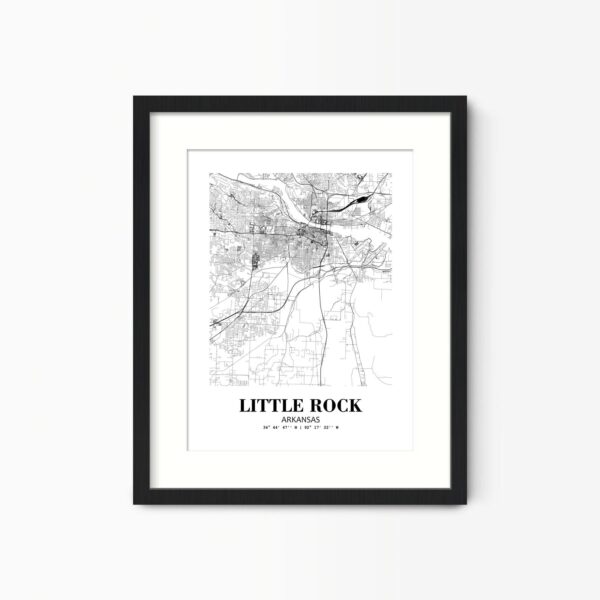 Eleville Unframed Little Rock Arkansas City View Abstract Road Modern Map Art Print Poster Wall Office Home Decor Minimalist Line Art Hometown wgn380