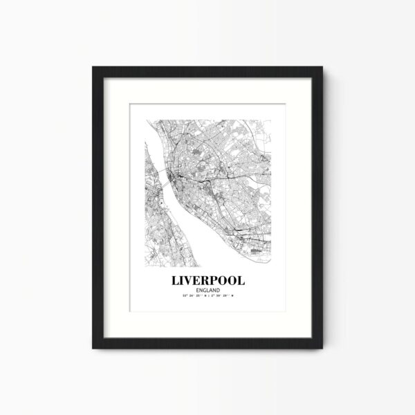 Eleville Unframed Liverpool England City View Abstract Road Modern Map Art Print Poster Wall Office Home Decor Minimalist Line Art Hometown wgn381