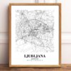 Eleville Unframed Ljubljana Slovenia City View Abstract Road Modern Map Art Print Poster Wall Office Home Decor Minimalist Line Art Hometown wgn382 - Image 2