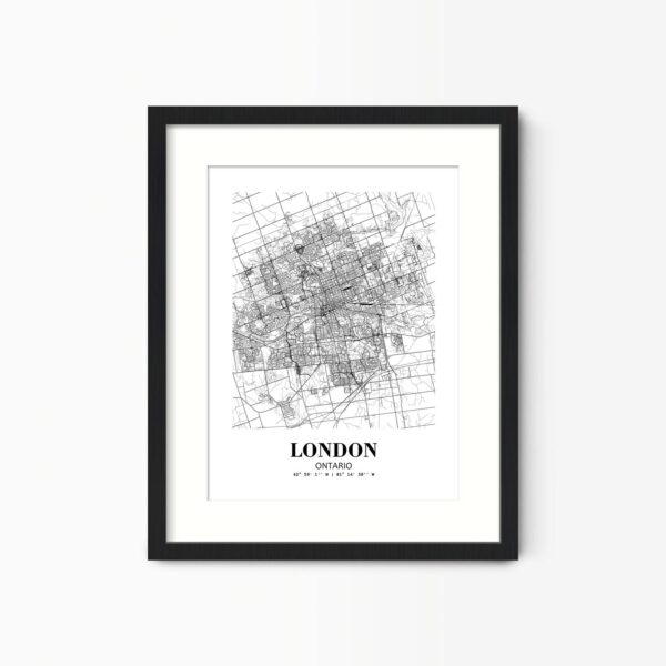 Eleville Unframed London Ontario City View Abstract Road Modern Map Art Print Poster Wall Office Home Decor Minimalist Line Art Hometown wgn383