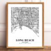 Eleville Unframed Long Beach California City View Abstract Road Modern Map Art Print Poster Wall Office Home Decor Minimalist Line Art Hometown wgn385 - Image 2