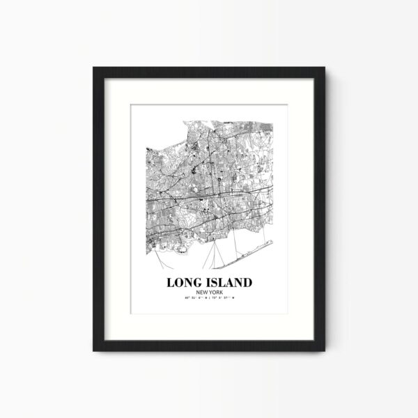 Eleville Unframed Long Island New York City View Abstract Road Modern Map Art Print Poster Wall Office Home Decor Minimalist Line Art Hometown wgn386