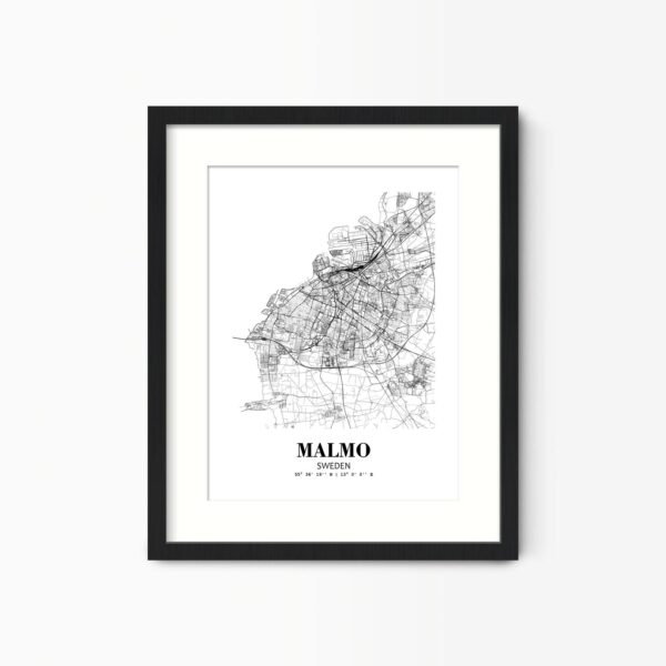Eleville Unframed Malmo Sweden City View Abstract Road Modern Map Art Print Poster Wall Office Home Decor Minimalist Line Art Hometown wgn392