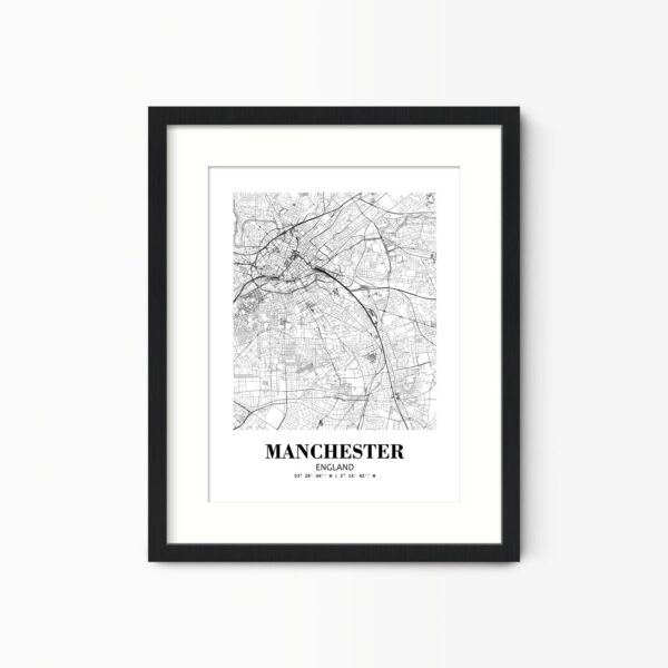 Eleville Unframed Manchester England City View Abstract Road Modern Map Art Print Poster Wall Office Home Decor Minimalist Line Art Hometown wgn393