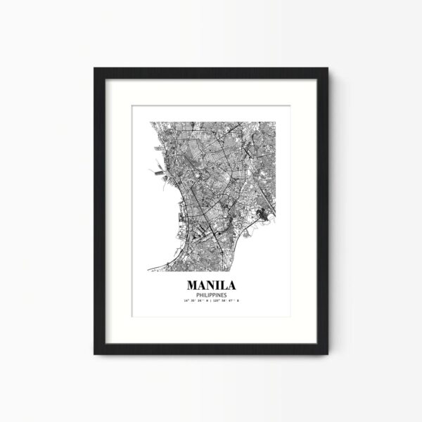 Eleville Unframed Manila Philippines City View Abstract Road Modern Map Art Print Poster Wall Office Home Decor Minimalist Line Art Hometown wgn394