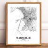 Eleville Unframed Marseille France City View Abstract Road Modern Map Art Print Poster Wall Office Home Decor Minimalist Line Art Hometown wgn396 - Image 2