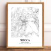 Eleville Unframed Mecca Saudi Arabia City View Abstract Road Modern Map Art Print Poster Wall Office Home Decor Minimalist Line Art Hometown wgn398 - Image 2