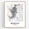 Eleville Unframed Medellin Colombia City View Abstract Road Modern Map Art Print Poster Wall Office Home Decor Minimalist Line Art Hometown wgn399 - Image 4