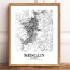 Eleville Unframed Medellin Colombia City View Abstract Road Modern Map Art Print Poster Wall Office Home Decor Minimalist Line Art Hometown wgn399 - Image 2