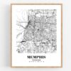 Eleville Unframed Memphis Tennessee City View Abstract Road Modern Map Art Print Poster Wall Office Home Decor Minimalist Line Art Hometown wgn401 - Image 4