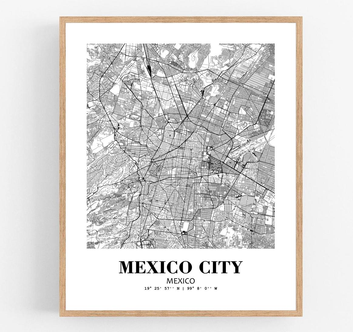 Eleville Unframed Mexico City Mexico City View Abstract Road Modern Map Art Print Poster Wall Office Home Decor Minimalist Line Art Hometown wgn402 - Image 4