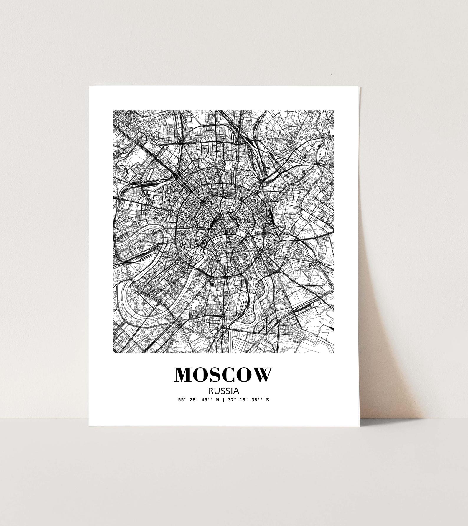 Eleville Unframed Moscow Russia City View Abstract Road Modern Map Art Print Poster Wall Office Home Decor Minimalist Line Art Hometown wgn409 - Image 3