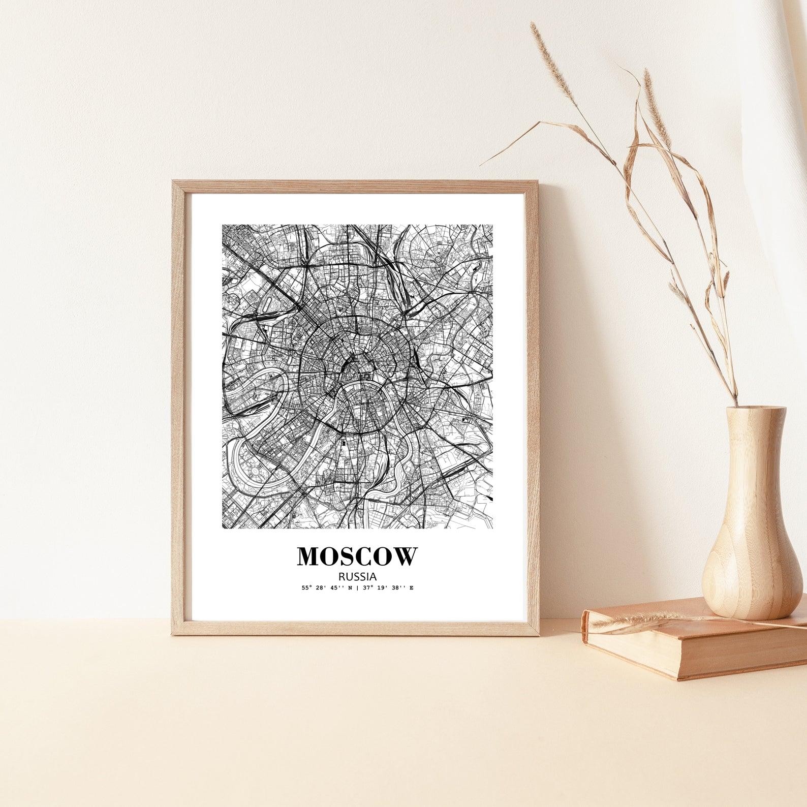 Eleville Unframed Moscow Russia City View Abstract Road Modern Map Art Print Poster Wall Office Home Decor Minimalist Line Art Hometown wgn409 - Image 5