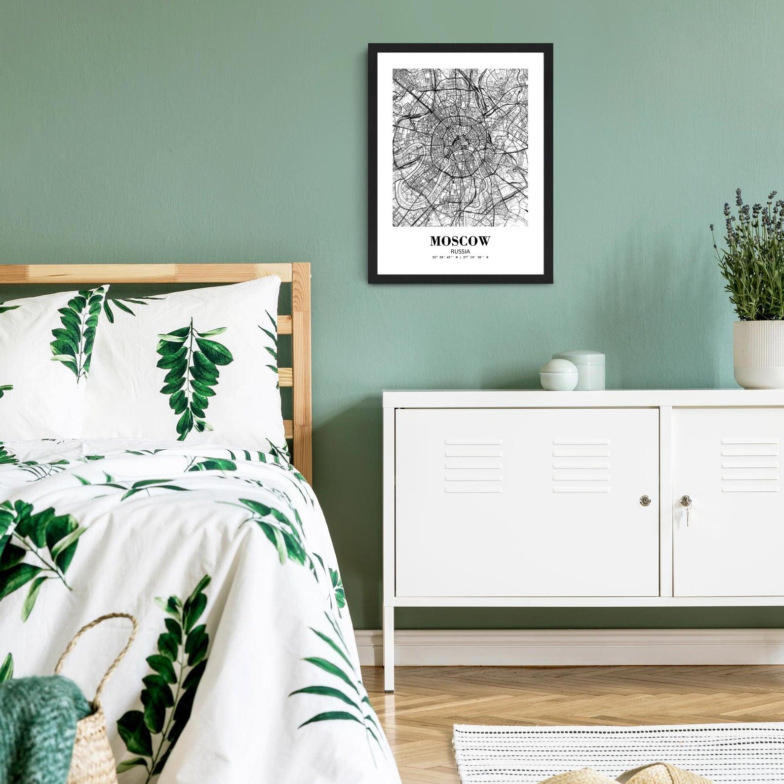 Eleville Unframed Moscow Russia City View Abstract Road Modern Map Art Print Poster Wall Office Home Decor Minimalist Line Art Hometown wgn409 - Image 6