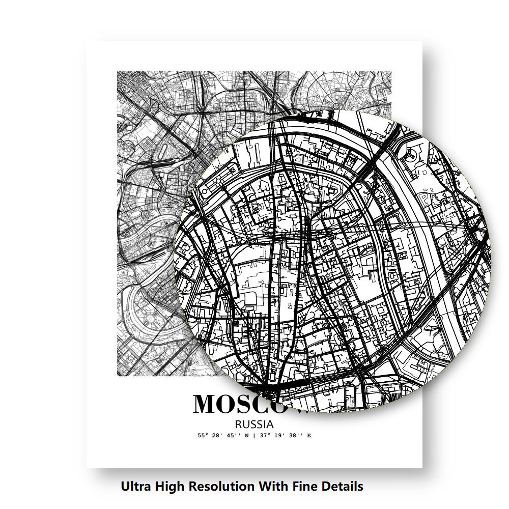 Eleville Unframed Moscow Russia City View Abstract Road Modern Map Art Print Poster Wall Office Home Decor Minimalist Line Art Hometown wgn409 - Image 8