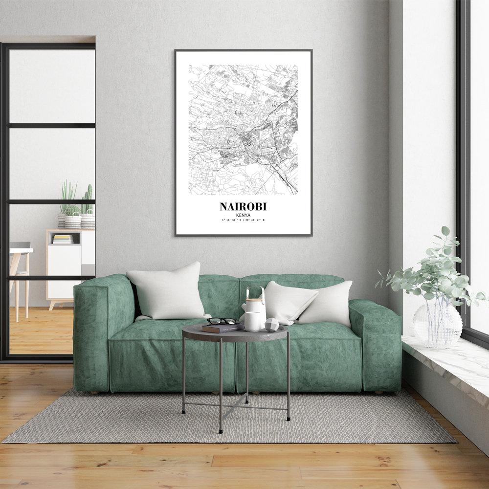 Eleville Unframed Nairobi Kenya City View Abstract Road Modern Map Art Print Poster Wall Office Home Decor Minimalist Line Art Hometown wgn414 - Image 7