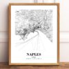 Eleville Unframed Naples Italy City View Abstract Road Modern Map Art Print Poster Wall Office Home Decor Minimalist Line Art Hometown wgn416 - Image 2