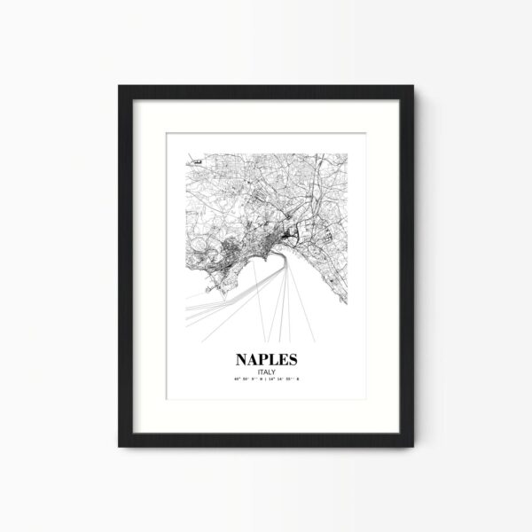 Eleville Unframed Naples Italy City View Abstract Road Modern Map Art Print Poster Wall Office Home Decor Minimalist Line Art Hometown wgn416