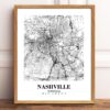 Eleville Unframed Nashville Tennessee City View Abstract Road Modern Map Art Print Poster Wall Office Home Decor Minimalist Line Art Hometown wgn417 - Image 2