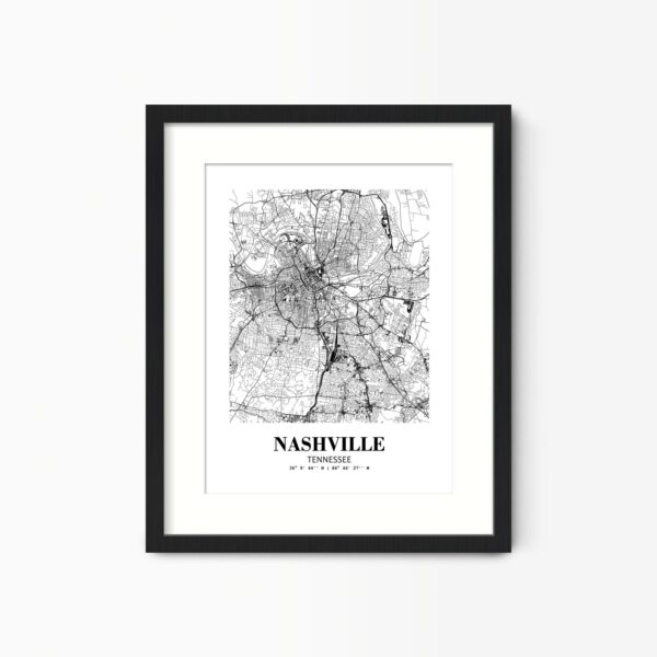 Eleville Unframed Nashville Tennessee City View Abstract Road Modern Map Art Print Poster Wall Office Home Decor Minimalist Line Art Hometown wgn417