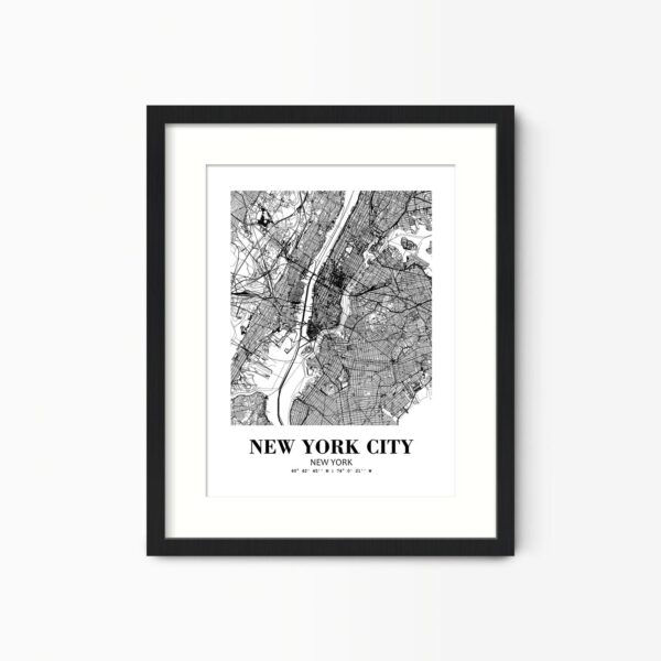 Eleville Unframed New York City New York City View Abstract Road Modern Map Art Print Poster Wall Office Home Decor Minimalist Line Art Hometown wgn420