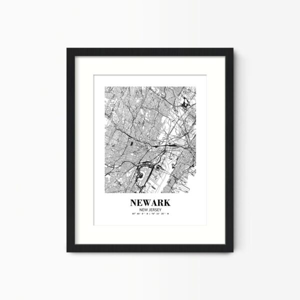 Eleville Unframed Newark New Jersey City View Abstract Road Modern Map Art Print Poster Wall Office Home Decor Minimalist Line Art Hometown wgn421