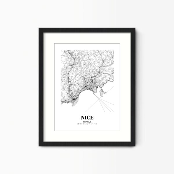 Eleville Unframed Nice France City View Abstract Road Modern Map Art Print Poster Wall Office Home Decor Minimalist Line Art Hometown wgn425