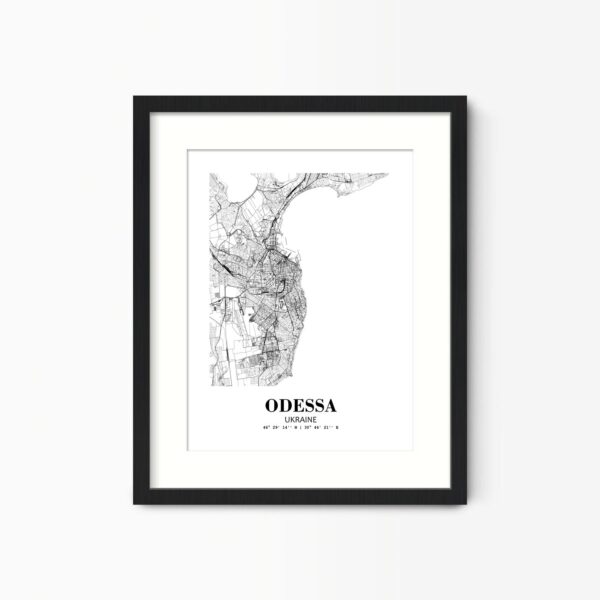 Eleville Unframed Odessa Ukraine City View Abstract Road Modern Map Art Print Poster Wall Office Home Decor Minimalist Line Art Hometown wgn431