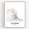 Eleville Unframed Palermo Italy City View Abstract Road Modern Map Art Print Poster Wall Office Home Decor Minimalist Line Art Hometown wgn439 - Image 4